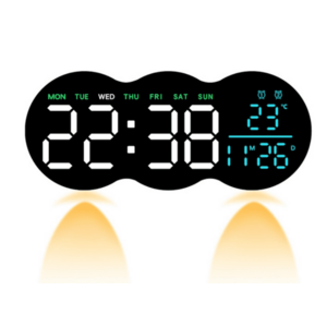 Ceas de masa sau perete digital LED 2808 cu lumina ambientala calda si functie de numaratoare inversa imagine