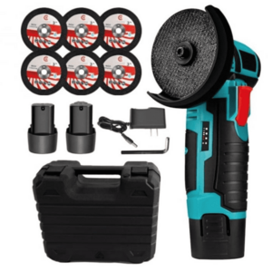 Mini polizor flex unghiular portabil cu 2 acumulatori 6 discuri 12V 76MM imagine