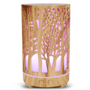 Umidificator aromaterapie ultrasunet model copac rezervor 200 ml 7 culori led lemn deschis imagine