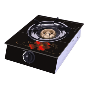 Aragaz din sticla securizata 1 ochi din fonta aprindere pe quartz negru imagine