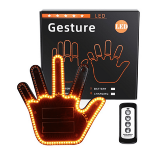 Semn LED auto cu telecomanda design mana 4 moduri efect vizual stralucitor imagine