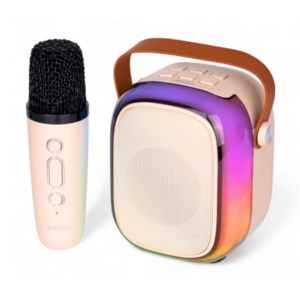 Boxa bluetooth cu microfon wireless KP K01 cu lumini RGB efecte vocale imagine