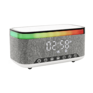 Boxa Bluetooth KP 559 3 in 1 cu incarcator wireless ceas si iluminare LED 10W imagine