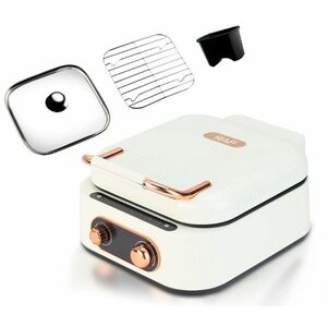Multicooker RAF 3 In 1 Hot Pot Grill putere 1800W Alb imagine