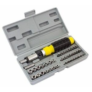 Trusa 41 Piese Surubelnita cu clichet si maner ergonomic 14 tubulare 8 biti 24 biti de precizie 2 adaptoare AN imagine