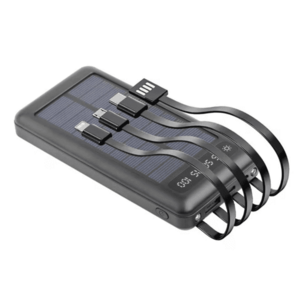 UB Baterie Externa 4 in 1 cu incarcare solara 10000mAh display digital si cabluri AM imagine