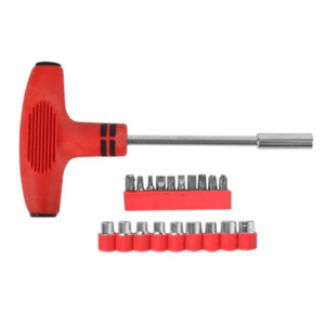 Set surubelnita tip T cu 21 de piese 11 capete surubelnita si 9 capete chei hexagonale imagine