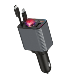 Incarcator auto multifunctional 4 in 1 ZTB A26 cabluri retractabile si iluminare LED imagine