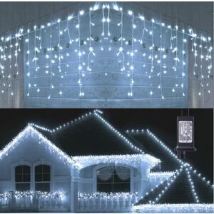 Instalatie 12 metri ALB RECE 300 LED tip turturi franjuri imagine