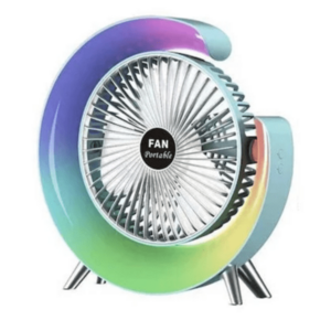 UB Ventilator de birou rotativ Andowl Q FS800 cu iluminare LED RGB roz imagine