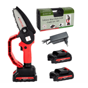 Mini Fierastrau lant 4'' CRAFT TEC 2 acumulatori 48W ROSU MX566 imagine