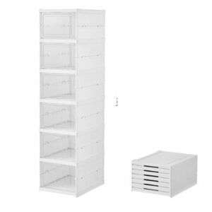 Etajera pentru pantofi cu 6 rafturi pliabila plastic de calitate transparent si rezistent imagine