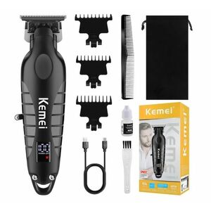 Masina de tuns Kemei KM 2293 trimmer profesional lama T LCD fara fir imagine