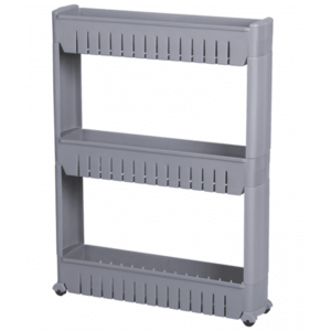 Dulap ingust din plastic cu roti si 3 rafturi imagine