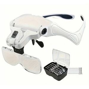 Ochelari cu 5 LUPE 2 LED 9892B2 Incarcare USB 1.5 - 3.5x imagine