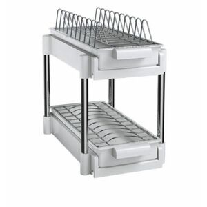 Scurgator vase cu 2 nivele sistem de glisare si scurgere a apei 38 x 20 x 31 cm alb imagine