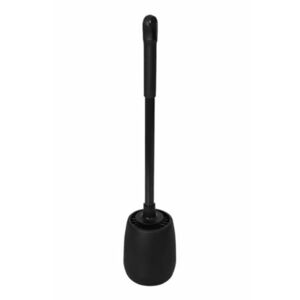 Perie de toaleta din silicon cu recipient pentru scurgerea apei suport autoadeziv NEGRU imagine