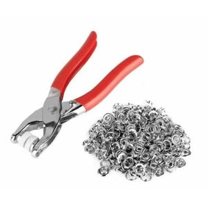 Set cleste rosu pentru capsat din metal cu capse incluse si manere antiaderente imagine