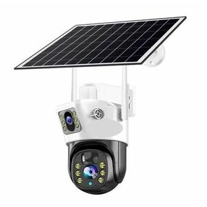 Camera de supraveghere Solara 4K HD 8MP WiFi V380 Senzor de Miscare si Lentile Duble imagine