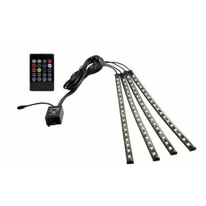 Lumini ambientale auto Q CD59 Kit interior LED RGB cu telecomanda Model 12 Led imagine