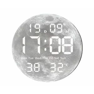 Ceas de perete digital elegant cu LED alimentat prin USB functii de zi data si temperatura JG1003 imagine