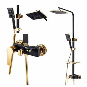 Set coloana de dus PREMIUM cu design elegant in NEGRU si AURIU imagine