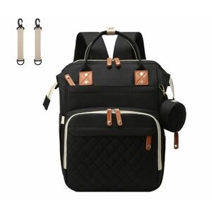 Rucsac multifunctional pentru Scutece Bebelusi atasabil pe manerul caruciorului cu patut pliabil NEGRU imagine