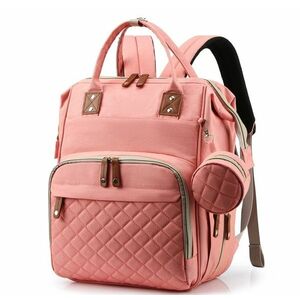 Rucsac multifunctional pentru Scutece Bebelusi atasabil pe manerul caruciorului cu patut pliabil ROZ imagine