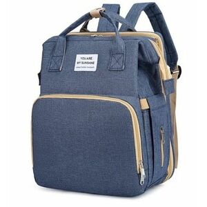 Rucsac multifunctional pentru mamici capacitate mare design simplu cu patut pliabil ALBASTRU imagine