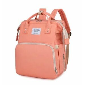 Rucsac multifunctional pentru mamici capacitate mare design simplu cu patut pliabil ROZ imagine