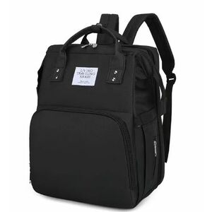 Rucsac multifunctional pentru mamici capacitate mare design simplu cu patut pliabil NEGRU imagine