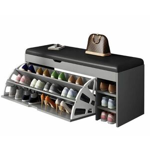 Dulap pentru pantofi tip bancheta GRI 80 X 34 X 51 imagine