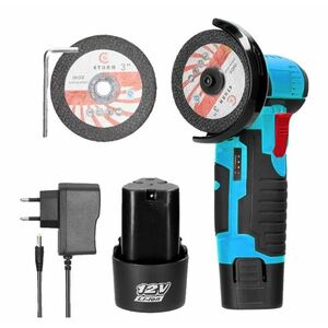 Polizor unghiular electric 19500rpm cu 2 baterii 12V disc de taiere dimensiuni 216x84x120mm imagine