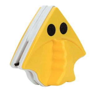 Stergator magnetic geamuri ABS / Bumbac 16 x 13.5 cm Galben / Alb imagine