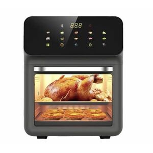 Friteuza premium cu aer cald 10L panou touch multifunctionala Negru/Gri imagine