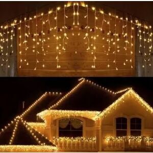 UB Instalatie 12 metri ALB CALD 300 LED tip turturi franjuri imagine