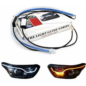 UB Set 2 Benzi CANBUS 60CM LED flexibile pentru faruri-alb si galben imagine