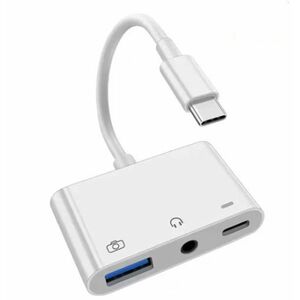 Adaptor OTG 3 in 1 USB C la USB Port de Incarcare PD Jack Audio 3.5MM Q US9 imagine