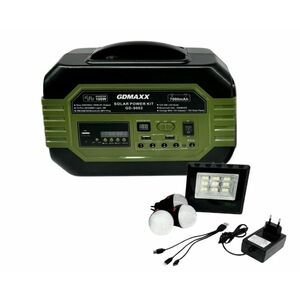 Kit Portabil Energie Solara GD LITE 9002 putere 100W Panou Solar Boxa FM/MP3 Iluminare LED imagine