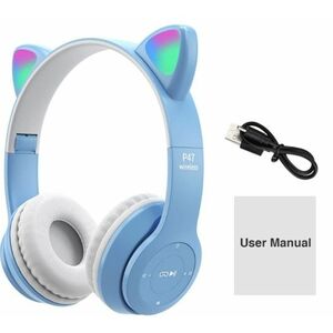 UB Casti Wireless copii urechi pisica P47M bluetooth handsFree hifi bass stereo LED imagine