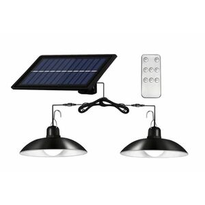 Lampa cu 2 becuri LED si panou solar detasabil telecomanda imagine