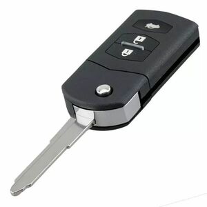 Carcasa Cheie Auto Completa tip Briceag Techstar, cu 3 Butoane, 433MHz, SKE126-01, Cip ID63 80bit – Compatibila Mazda 2, 3, 5, 6, 8, Baterie inclusa imagine