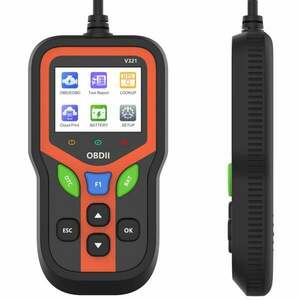 Tester diagnoza auto Techstar V321 OBD2 cu functii avansate test baterie, citire/sterge erori motor, flux de date, detectare sonda O2, raport QR, ecran color imagine