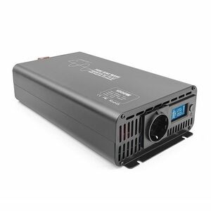 Resigilat Invertor de putere cu undă sinusoidală pură Techstar®, DC 12V la AC 220V, Afișaj LCD, 1000w, Pretabil Rulota, Autorulota, Camper, Barca, Casa independenta, Testat Osciloscop imagine