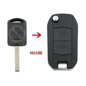 Carcasa cheie auto Techstar transformatoare, upgrade flip, 2 butoane, lama HU100, compatibila Opel Corsa, Astra, Meriva, Zafira imagine