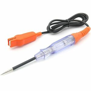 Lampa tester circuite auto Techstar 85076A , 6–24V DC, LED polaritate rosu/verde, sonda metalica, clema crocodil, siguranta fuzibila, pentru auto/moto/camioane imagine