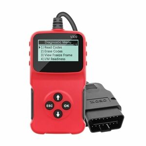 Resigilat Dispozitiv de diagnosticare si scanare auto Techstar® V309, OBD2, Citire/ Stergere coduri de eroare, Ecran LCD, Cautare DTC, Portabil, Universal, Rosu /Negru imagine