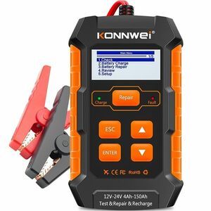 Tester incarcare si reparare baterii auto KONNWEI KW520 – Tester baterie 12V/24V cu functie de incarcare 10A/5A, reparare pulse, test cranking si alternator, afisaj LCD color imagine