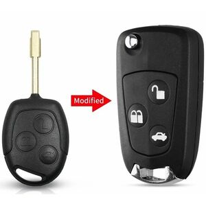 Carcasa cheie auto transformatoare tip briceag, Techstar, compatibila cu Ford Mondeo, Focus, Fiesta, 3 butoane modificat imagine
