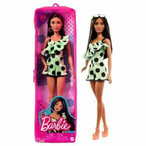 Papusa Barbie Fashionistas - Bruneta cu salopeta verde imagine